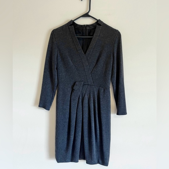 AKRIS Gray Wool 3/4 Sleeve Dress- Size US 6 - Picture 1 of 9